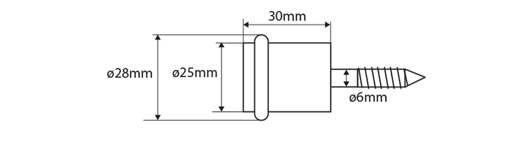 Dveřní doraz na zem 25x30mm, chrom