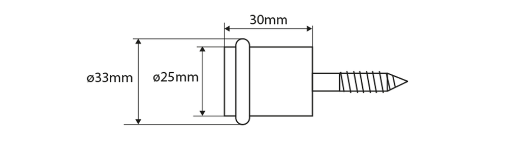 Dveřní doraz na zem 25x30mm, broušený nerez