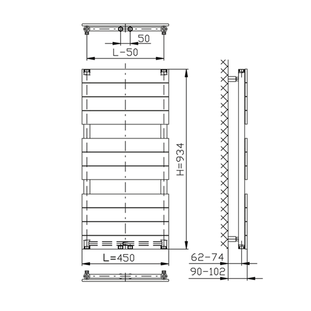 BONDI otopné těleso 450x934mm, Antracit